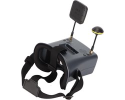 Allecto- Video Drone Bril - RC Vliegtuig - Dubbele Antenne - 4.3 Inch Scherm - 800 x 480 Resolutie - Geschikt voor FPV Drone Racing - Zwart met DVR