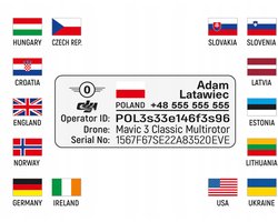 Aluminium Drone Naamplaatje 25x10mm - Personaliseerbaar