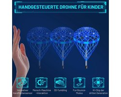 Ball Toy – 360° Handgestuurde Mini Drone voor Kinderen van 6-12 Jaar, Droleapfly Magic Hover Ball met Bouncing Modus, Vliegtuig Drone Geschenk voor Jongens Indsutrialhome