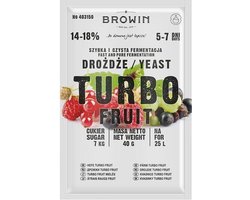 Browin Turbo FRUIT - Wijnmaakgisten - 25L - Hoog Alcoholpercentage - Vruchtaroma Bevorderend