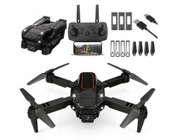 Drone - 1080P HD Drone met Dubbele Camera & 3 Batterijen - Dubbele high-definition camera's | Optische flow-positionering | Intelligente tracking - Zwart 1800mAh 20 Min Vliegtijd - Voor Kinderen & Beginners