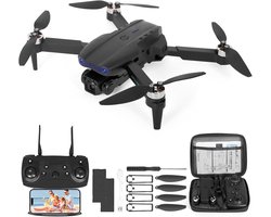 Drone met 1080p-camera voor volwassenen, drones met borstelloze motor en obstakeldetectie, opvouwbare minidrone voor beginners met propellerbeschermers.