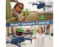 Drone met 1080P HD Camera – 90° Kantelbare Lens – Blauwe LED’s – Optische Flow & GPS Positionering – FFP RC Quadrocopter – Gestuur via Gebaar / Smartphone / VR – 18 Min Vliegtijd – Inclusief Draagtas Indsutrialhome