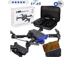 E99 PRO Bestuurbare Drone met Camera en Koffer - RC Drone 720P met Dual Camera, Extra Batterij en 360° Stunts - Opvouwbare Quadcopter met Headless Mode voor Beginners en Gevorderden - Bereik 100 Meter Grafiet Met Ebook