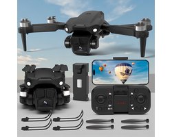 Egoods Drone - Drone met Camera 1080P – Borstelloze Motor – Opvouwbare Quadcopter – 90° Elektrisch Verstelbare Camera – Windbestendig Niveau 3 – App-Bediening – Voor Beginners & Volwassenen
