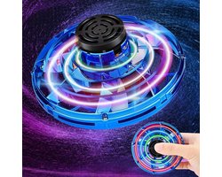 Fly UFO Spin Drone - Mini Ufo Fly Flying Spinner Ledzfly Flay Nova vliegende schijf Cgtolos - decompressiespeelgoed voor volwassenen en kinderen (blauw)