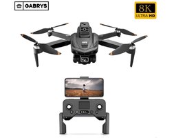 Gabrys® pro Drone voor beginners met Professionele 8K Luchtfotografie -lange afstand - 5G Wifi Gps - opvouwbare mini drone - 3 KM bereik - 1 click return - 8k - 3 vliegsnelheidsschakelniveaus - dubbele camera - inclusief 2x batterijen 2024