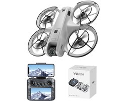 Gloovon® - Drone met Camera & 5,5 inch Scherm - Borstelloze Motoren - Optical Flow - Incl. 3 Accu's & 64GB MicroSD-kaart - Grijs