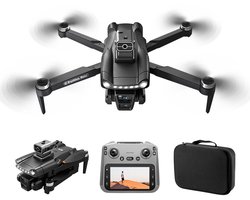 Gloovon® - GPS Drone Full HD - 3 Accu's & Scherm Controller - 360° Obstakelvermijding - Borstelloze Motoren - 90 Min Vliegen - Zwart