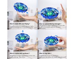 Handgestuurde Drone voor Kinderen – UFO Vliegend Balletje met LED Verlichting, Infrarood Inductie – Indoor & Outdoor – Perfect Cadeau voor Kinderen van 6-10+ Jaar Indsutrialhome