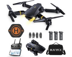 HAWX Drone - Drone met 4K Camera - Mini drone - Voor Kinderen/Volwassenen - Drones - Tot 90 Minuten Vliegen - Incl. 3 Batterijen, Opbergtas, Landing Pad