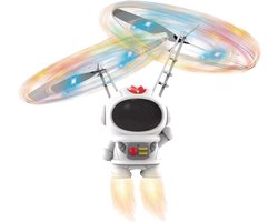 Helikopter Speelgoed - Vliegende Ruimtevaarder Drone Speelgoed - LED Lichten - Grappig Innovatief Infrarood Inductie Aviator Speelgoed voor (Wit)