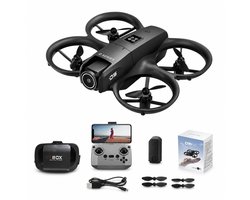 HOB Drone Dual 8K D16 - Mini Drone met Camera - 180 ° Verstelbare GPS-positionering - Obstakelvermijding - 15000 M - Zwart