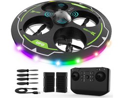 Idea17 UFO Drone met LED Verlichting 360° Obstakelvermijding Opvouwbare Mini Quadcopter met 2 Batterijen voor Beginners
