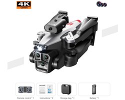 K10 MAX Drone 4K HD Triple Camera 360° Obstakelvermijding WiFi FPV Opvouwbare RC Quadcopter met Tas