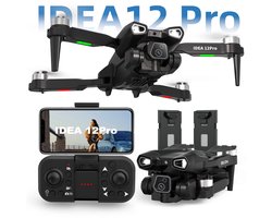 LeeuwenChoice® IDEA 12 Pro Camera Drone - Opvouwbaar - 1080P HD Camera - Met LCD-scherm - Quadcopter - Voor Beginners - Met Afstandbediening - Wifi - FPV - Met 2 Batterijen