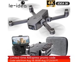 LeeuwenChoice® IDEA 36 Pro Camera Drone - Opvouwbaar - 4K Camera - Met LCD-scherm - Quadcopter - Voor Beginners - Met Afstandbediening - Wifi - FPV - Met 2 Batterijen - Optische Stroompositionering