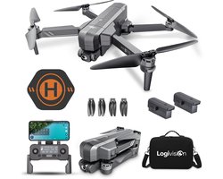 Logivision F11 PRO MAX Drone - Drone met 8K Camera - Mini drone - Drones - Voor Kinderen/Volwassenen - Drone DJI - Tot 120 Minuten Vliegen - Inclusief Opbergtas, Landing pad, 2 Batterijen