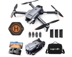 Logivision K818 PRO Drone - Drone met 4K Camera - Mini drone - Drones - Voor Kinderen/Volwassenen - Tot 90 Minuten Vliegen - Inclusief Opbergtas, Landing pad, 3 Batterijen