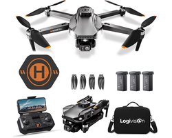 Logivision RG608 PRO Drone - Drone met 4K Camera - Mini drone - Drones - Voor Kinderen/Volwassenen - Tot 90 Minuten Vliegen - Inclusief Opbergtas, Landing pad, 3 Batterijen