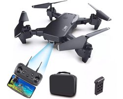 LotaHome - Quad Drone 4K Dubbele Camera - 40 Minuten Vliegtijd - Professionele Mini Drone - Extra Accu - Geen Rijbewijs - Inclusief Accu, Opbergtas en Diverse Accessoires - Binnen & Buiten - Full HD - Drone - Quadcopter - WiFi - Zwart - Cadeau