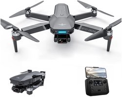 LUXWALLET DarkScout Drone – 3-Axis Gimbal + EIS Stabilisatie - 5G FPV – 3000m Bereik – GPS – 30 min Vliegtijd – Brushless – Opvouwbaar – Night-Ops Performance + 2x Accu