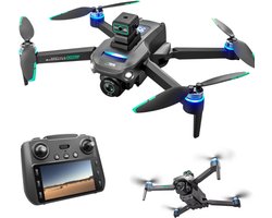 LUXWALLET Libra ScoutDroid GPS Drone – 5G Controller met Scherm – Dual Camera EIS – Lazer Obstakel Ontwijking – Terugkeren Naar Huis – Mobiele App – 50x Zoom – Borstelloze Motoren – Hoogte Vasthouden – Optische Vlieg Systeem – Donker Grijs