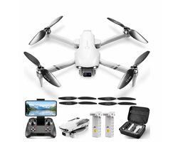 LUXWALLET Nocchi 6D Pro Brushless - 5Ghz WiFI GPS Drone – 1-2KM Afstand - RTH Functie - 15-30KM/h – Drone Met Mobiele App - 2 Accu + Opbergcase