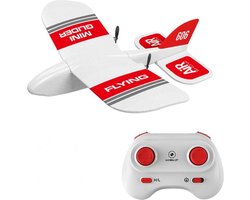 LUXWALLET SkyShow Mini – 2.4GHz RC Vliegtuig Drone – Crashbestendig – RC Vliegtuig Voor binnen en buiten - Waterbestendige Drone Met 2 Batterijen – Rood/Wit