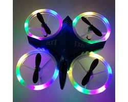 Mini drone - kinderen - disco - met controller - extra accu- Zwart -12 x 12 cm - in/outdoor