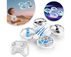Mini-Drone Met 5 LED-Standen En 3 Accu's – 360° Flip Opstijgen/Landen Met één Druk Op De Knop Duurzaam ABS – Perfect Kerst- En Verjaardagscadeau Voor Jongens En Meisjes