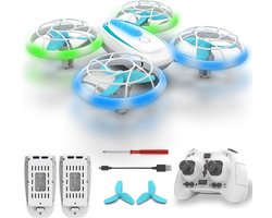 Mini Drone voor kinderen met blauwe en groene lichten - 360° rotatie - Hoogtebehoud - Headless-modus - Cadeau voor beginners - 2 batterijen