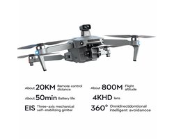 Miryx Drone - GPS - 8K camera - Groot Scherm - Profesional - GPS - 5.5 Inch - 3-assige Gimbal - Borstelloze Motor