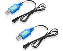 Oplaadkabel 3.7V met SM-2P Stekkers voor Ni-MH Batterijen, Geschikt voor Drones, RC Voertuigen en USB Opladers