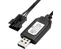Oplaadset voor 2S 7.4V Lipo Accu's, USB Autolader en Universele RC Kabel met SM-4P Plug voor Snelle en Veilige Oplading van Drones, Boten en RC Voertuigen