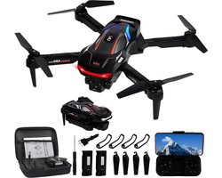 Opvouwbare drone voor kinderen en beginners met WiFi FPV, 120° groothoek 1080p HD-camera, 1-knops start-landing, 360° flip, zwaartekrachtsensor, Follow Me, gebarenfoto - inclusief 2 batterijen