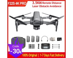 Shoppee Drone - Drone met camera - Drones - Drone voor volwassenen - F 22S 4K Pro Gps Drone Met Camera - Fpv Rc Quadcopter Obstakel Vermijden