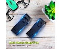 SkyFly Mini FPV Drone met Camera voor Kinderen – Opvouwbare RC Drone met Verstelbare HD-camera, Live Beeld (FPV), Twee Batterijen, Propellerbescherming en Afstandsbediening – Afmetingen 15 x 15 x 5 cm – Perfect Cadeau voor Jongens & Meisjes – Novihom