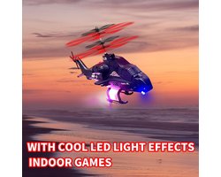 SkyFlyer Mini RC Helikopter – Interactieve Drone met LED-licht voor Kinderen van 6-10 Jaar – Infrarood Inductie, Eén-knops Start, Draadloze Besturing, Veilige Mini Helicopter – Novihome