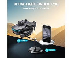 SkyMaster Explorer Opvouwbare Drone voor Beginners – HD Dual Camera 4K, Borstelloze Motoren, Obstakelvermijding, Hoogtebehoud, Headless Mode, Eénknops Start, 2 Batterijen & Draagtas – Afmetingen 32 x 32 x 8 cm – Novihome