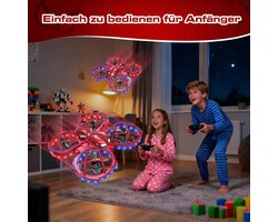 SkySpider Mini Drone – Kindvriendelijke RC Quadcopter met 3D Flips, LED Verlichting, Obstakelvermijding, 2 Batterijen en Headless Mode – Zwart – Novihome