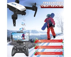 SkyView T6 FPV Drone met 1080P HD Camera, WiFi Quadcopter met 2 Batterijen, Zwaartekrachtdetectie, 360° Flip, Automatische Terugkeer, Headless Mode & Eenvoudige One-Touch Besturing – Geschikt voor Beginners – Wit – Compact 25 x 25 x 6 cm – Novihome
