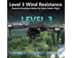 TD12 Pro Vision Drone met 4K Camera en 90° Elektrisch Verstelbare Lens – Opvouwbare Quadcopter met Brushless Motor, Niveau 3 Windweerstand, GPS en Optische Flow Positionering – Geschikt voor Beginners en Volwassenen – Afmetingen 30 x 25 x 6 cm – Novi