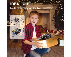 Vouwbare Draadloze Drone voor Beginners en Kinderen – 1080P HD, Eén-Druk Start/Landing, Schuifsensor, 3D Flip, Follow Me – Wi-Fi FPV Drone met Dubbele Camera's en 2 Batterijen Indsutrialhome