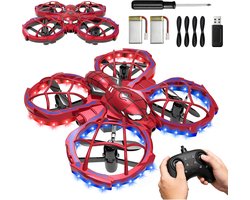 Zwarte Mini RC-Drone voor Kinderen - Spinnenmotief - 3 Snelheden - 360° Flips - Headless-modus & LED - 2,4 GHz - Inclusief 2 Accu's