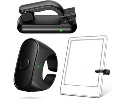 Afstandsbediening voor het omslaan van pagina's van e-readers - kan ook worden gebruikt als afstandsbediening voor een camera - batterijduur tot 28 uur - paginaomslaan voor elektronische apparaten - zwart