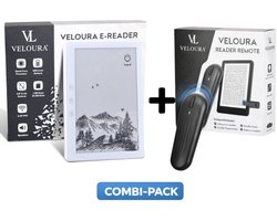 Veloura Ereader Bundel – E Reader met Hoesje - Reader Remote Paginadraaier – 32GB E-Reader – Handsfree Lezen – Luisterboeken & Audio