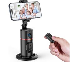 AnyPrice® Telefoonhouder met Auto Face Tracking – 360° Draaibare Gimbal Statief – Automatisch Gezichtsherkenning – Smartphone Houder – Zwart