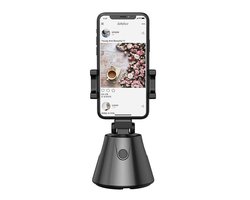 DrPhone GB1 Smartphone Gimbal 360 ° Graden – AUTO Gezichtsfoto Volgmodus - voor o.a Vlog Live & Video opnames / Foto's - Zwart