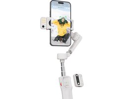 Gimbal Smartphone - Gimbal voor Smartphone & Camera - Handheld spiegelloos - 3-Axis - AI Face Tracking - Stabilisator voor Smartphone - Koolstofvezel Materiaal - Panning & Rolhoek 330 - Kantelhoek 80 - Wit